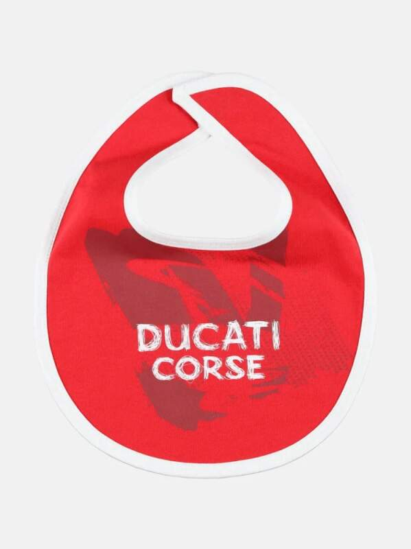 Ducati Corse dětský bryndák inscription red 2026 - Ducati Corse dětské oblečení Ducati
