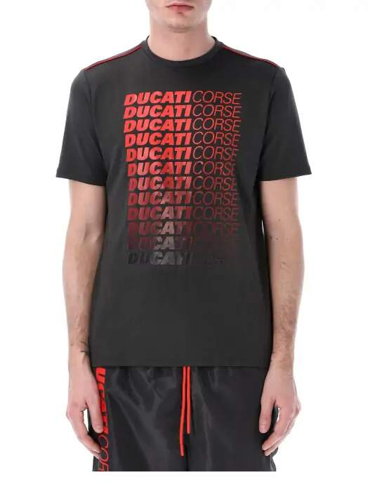 Ducati Corse pánské tričko inscriptions dark gray 2026 - Ducati Corse trička, polo trička, košile Ducati