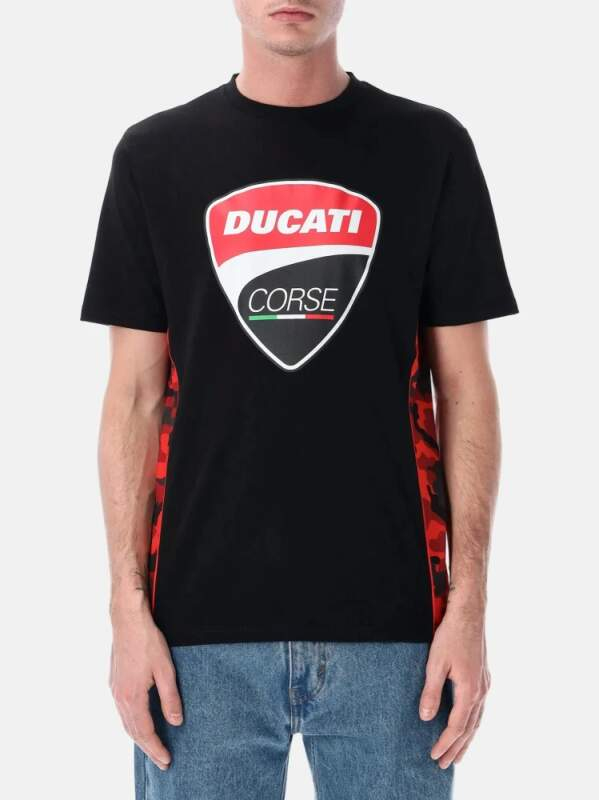 Ducati Corse pánské tričko camu logo black 2026 - Ducati Corse trička, polo trička, košile Ducati