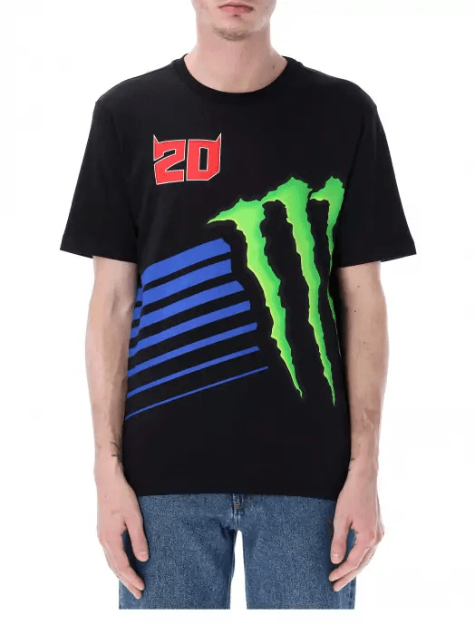 Fabio Quartararo pánské tričko Monster Energy Logo black 2026 - Fabio Quartararo trička, polo trička, košile