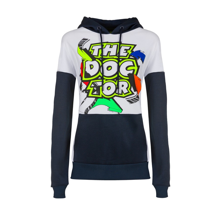 Valentino Rossi dámská mikina s&nbsp;kapucí VR46 - Classic (colors The Doctor) 2020 - L - Valentino Rossi dámské oblečení