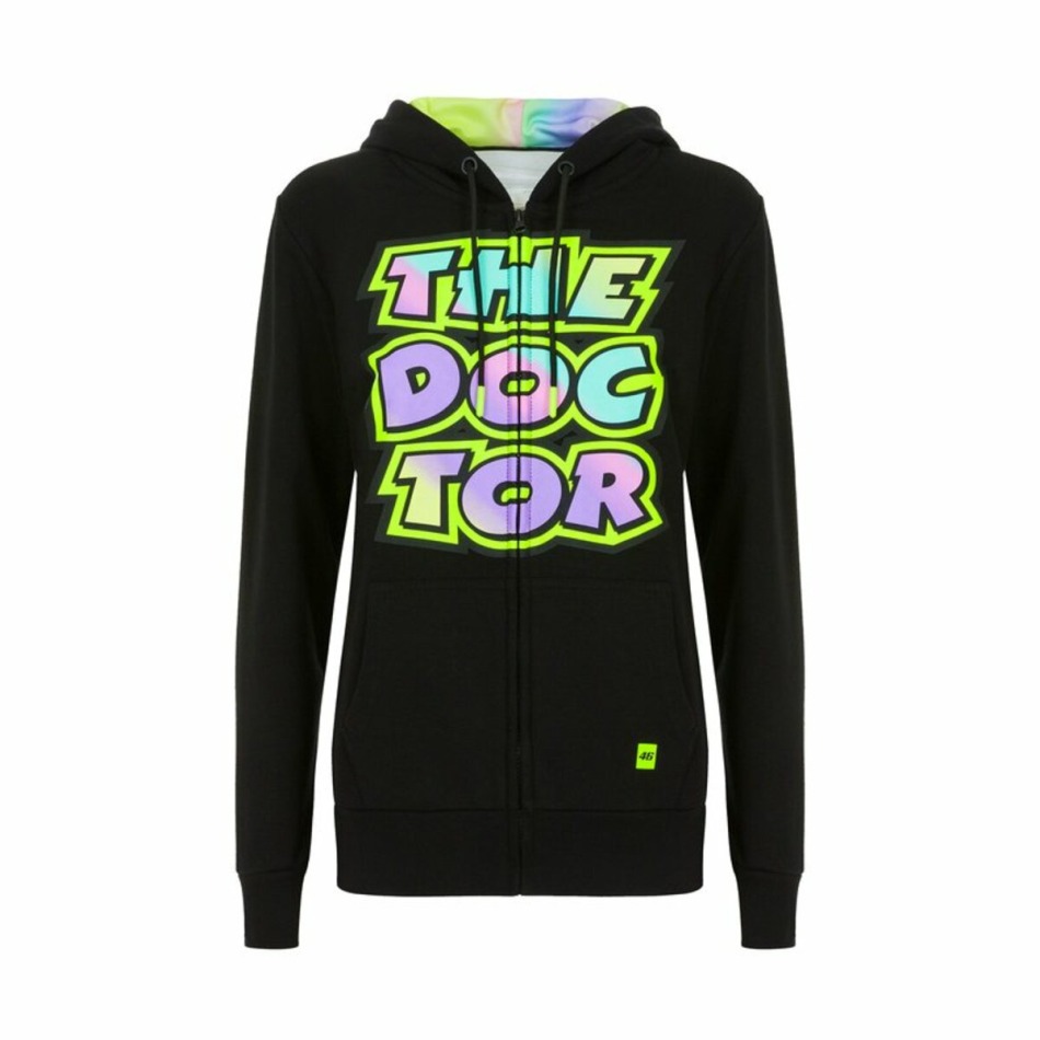 Valentino Rossi dámská mikina s&nbsp;kapucí VR46 - Classic black 2022 - L - Valentino Rossi dámské oblečení