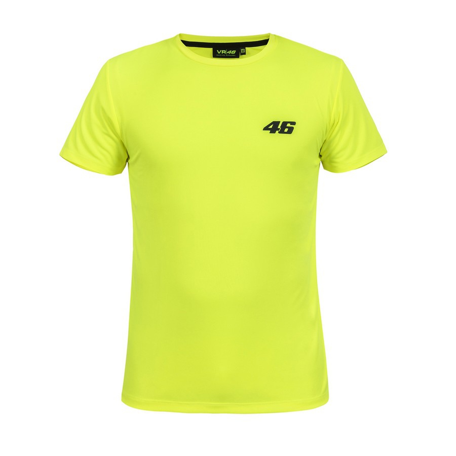 Valentino Rossi pánské tričko yellow logo VR46 black Core - XS - Valentino Rossi trička, polo trička, košile