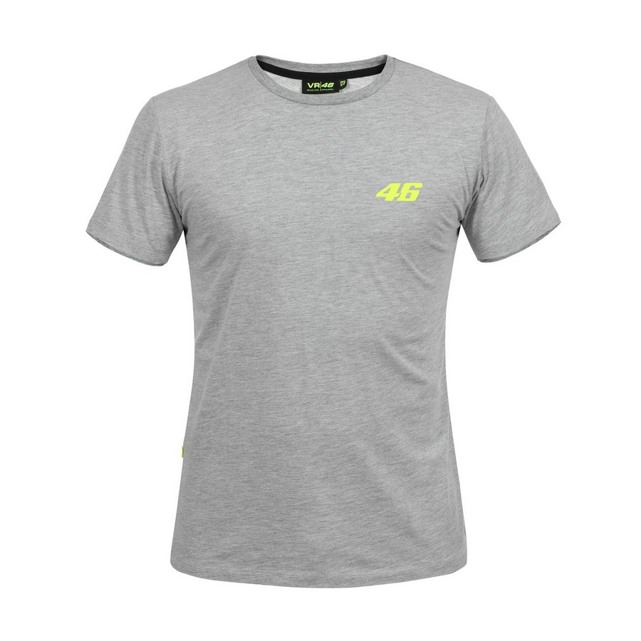 Valentino Rossi pánské tričko grey logo VR46 yellow Core - S