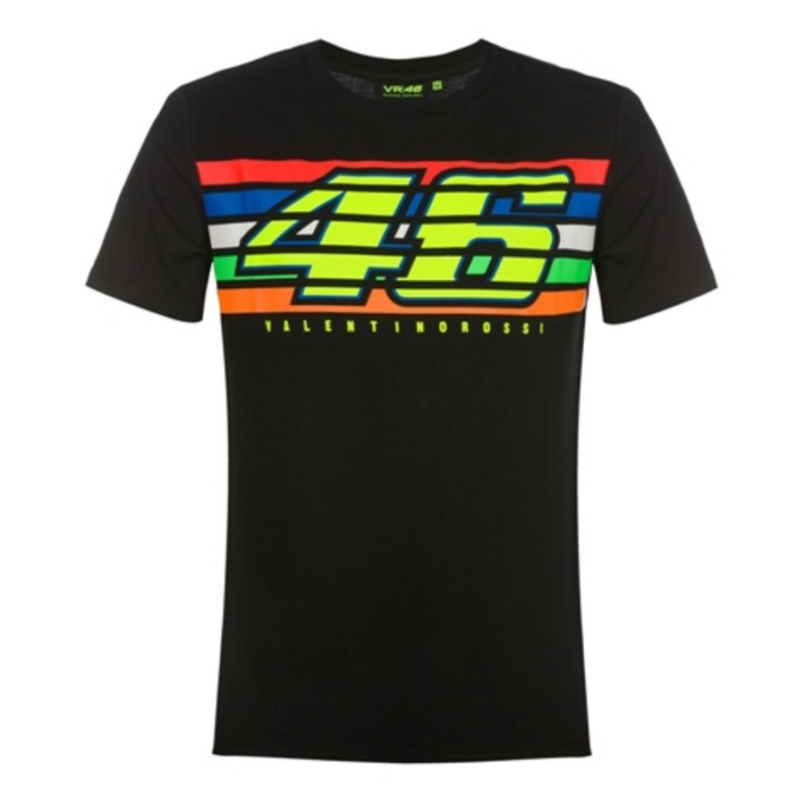 Valentino Rossi pánské tričko black Classic (Stripes) 2019 - XS - Valentino Rossi trička, polo trička, košile